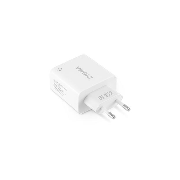 Сетевое зарядное устройство Digma DGWC-2U-3A-WG, 2xUSB-A, 15.5Вт, 3.1A, белый фото 1