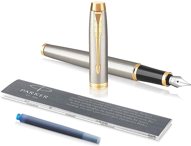 Ручка перьев. Parker IM Core F321 (CW1931649) Brushed Metal GT F сталь нержавеющая подар.кор. фото 6