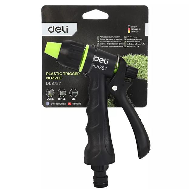 Пистолет-распылитель поливочный Deli DL8757 3 режима распыления, диаметр шланга 3/4", пластиковый корпус фото 2