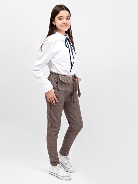 Брюки для девочки Соль&Перец коричневый, арт.SP24120 ОПТ фото 4