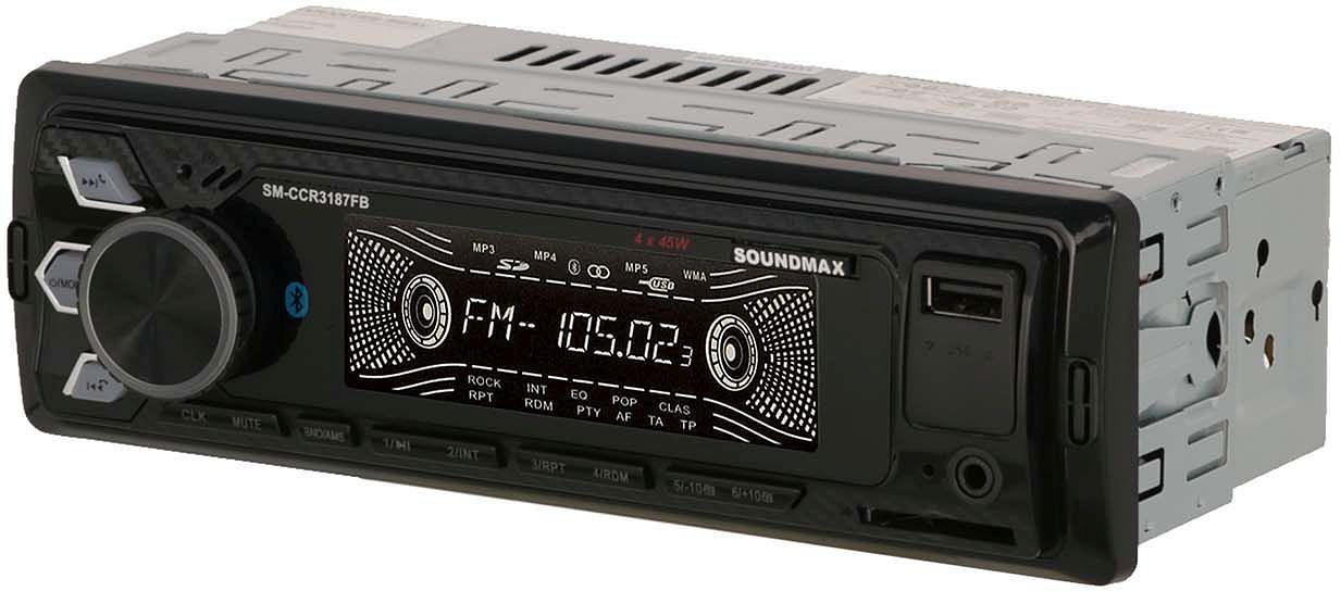 Автомагнитола Soundmax SM-CCR3187FB 1DIN 4x45Вт (SM-CCR3187FB(ЧЕРНЫЙ)\G) фото 2