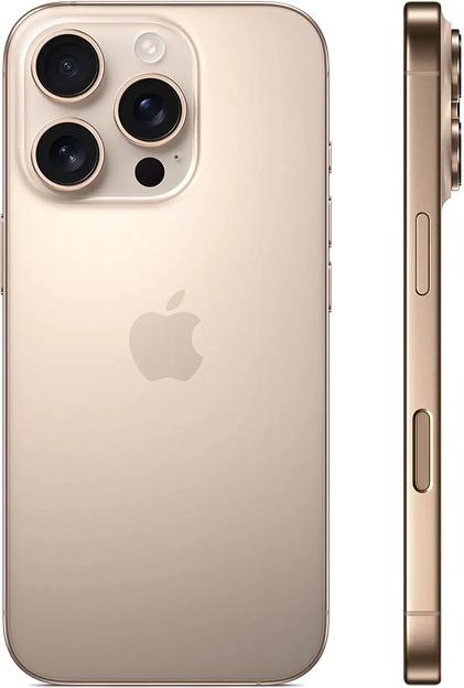Смартфон Apple A3294 iPhone 16 Pro 128Gb бежевый титан моноблок 3G 4G 1Sim 6.3" 1206x2622 iOS 18 48Mpix 802.11 a/b/g/n/ac/ax/be NFC GPS Protect фото 2