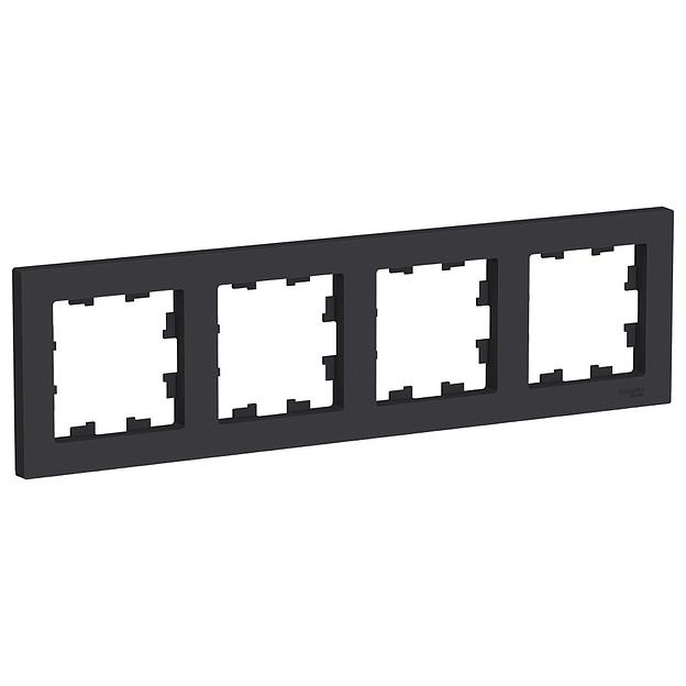 Systeme electric ATN001004 ATLASDESIGN 4-постовая РАМКА, универсальная, КАРБОН фото 1