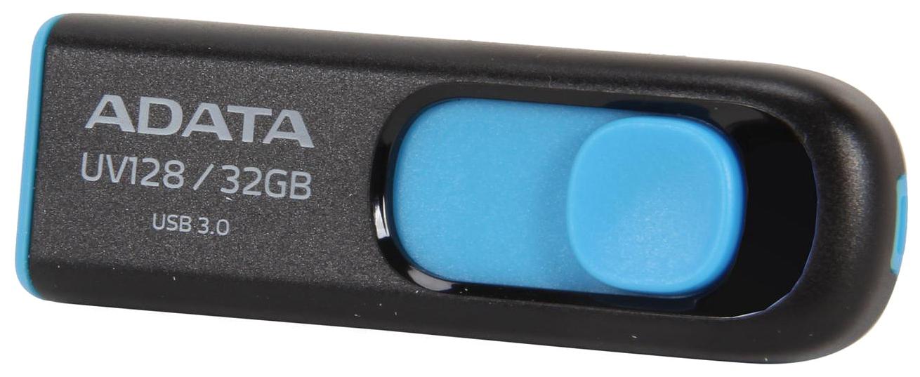 Флеш Диск A-Data 32Gb DashDrive UV128 AUV128-32G-RBE USB3.0 черный/синий фото 3