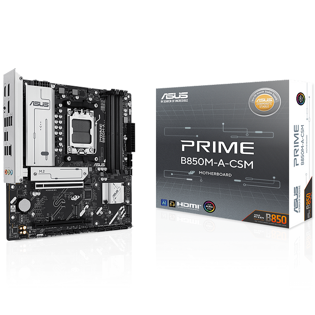 Материнская плата ASUS PRIME B850M-A-CSM AM5 mATX 4xDDR5 2xPCIEx16 3xM.2 2xDP HDMI 2.5GLAN фото 1