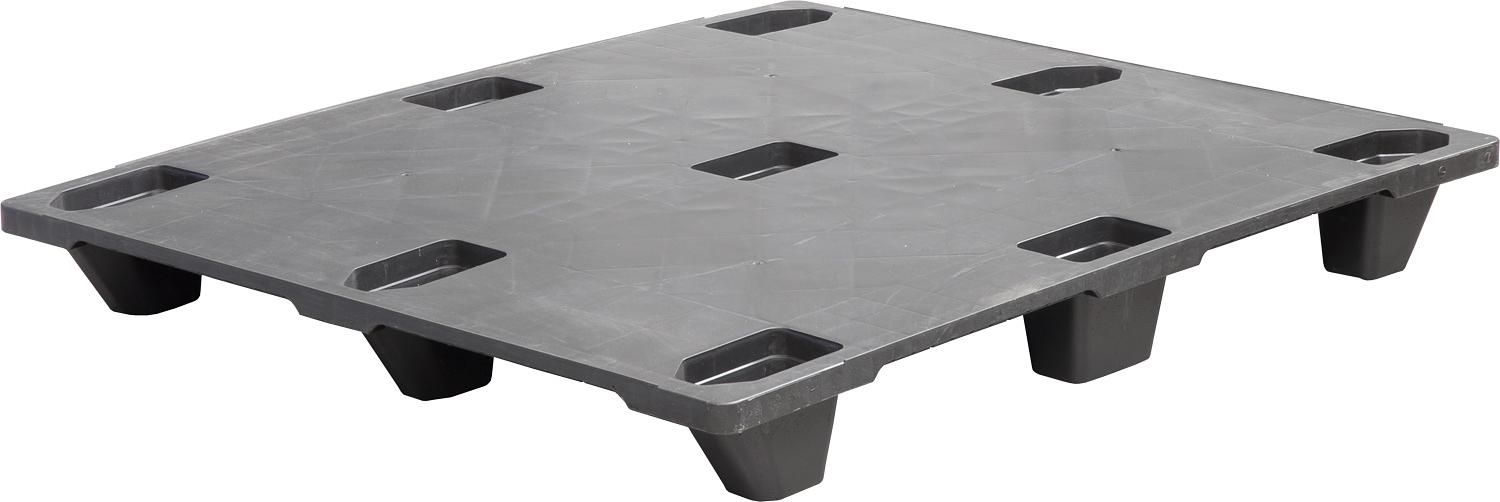 Паллет 1200х1000х130 мм (сплошной на 9 ножках)  черный фото 1