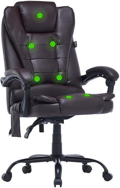 Кресло Cactus с вибромассажем CS-CHR-OC03M-BR темно-коричневый эко.кожа с подголов. крестов. фото 2