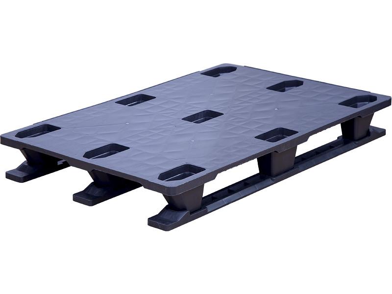 Паллет 1200х800х140 мм (сплошной на 3-х полозьях) черный фото 1