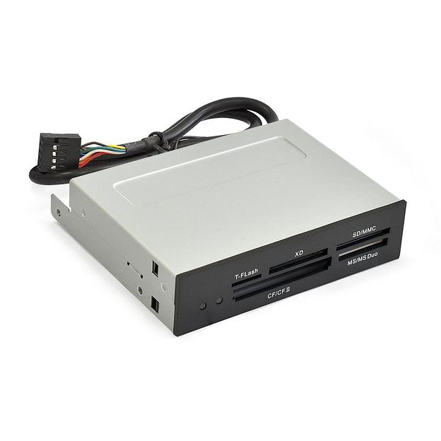 Exegate EX283581RUS Картридер USB2.0 ExeGate 3.5", мультиформатный: CF/SD/MMC/MS/MS Duo/MS pro/T flash, черный, металл фото 1