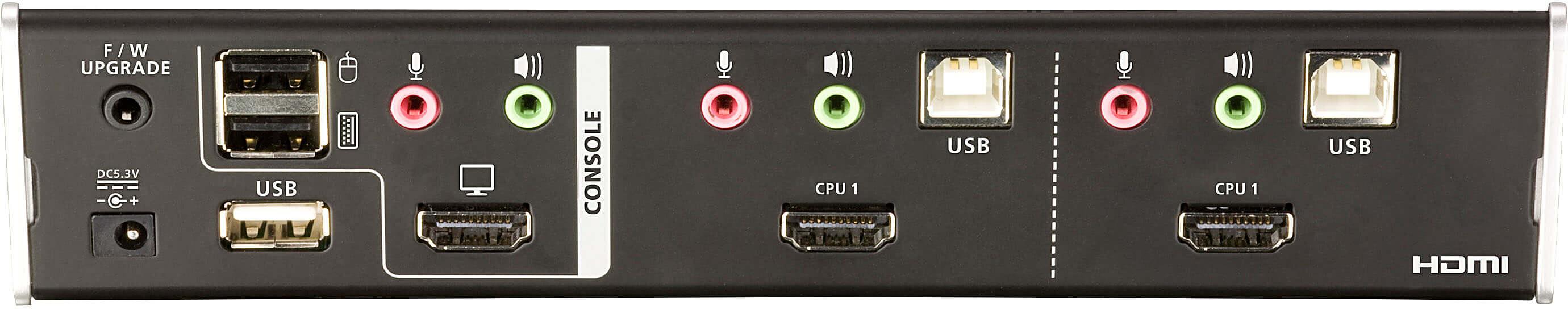 Переключатель, электрон., KVM+Audio+USB 2.0, 1 user USB+HDMI => 2 cpu USB+HDMI, соШнур. USB 2х1.8м., настол., исп.стандарт, без OSD, некаскад.. ATEN CS1792 фото 3