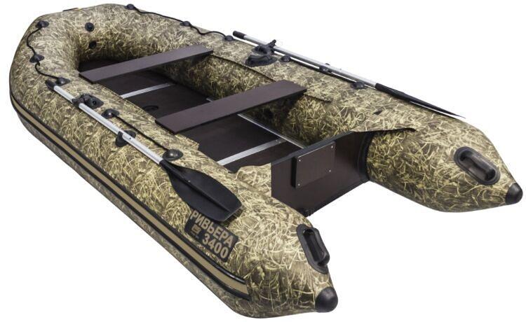 Лодка Ривьера 3400 СК Компакт, 3400*1600*460 мм., цвет: камуфляж камыш фото 1