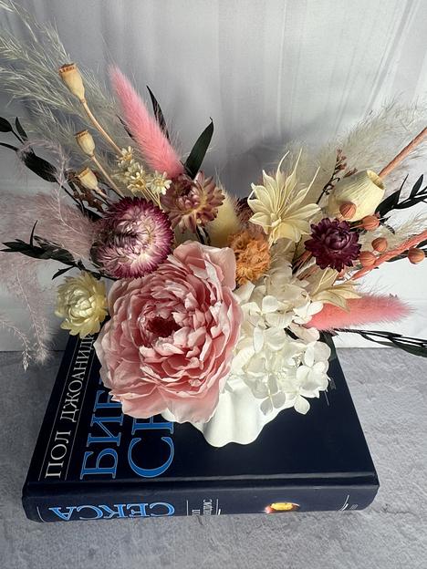 Букет из сухоцветов 23 см код 116551139 ОПТ фото 2