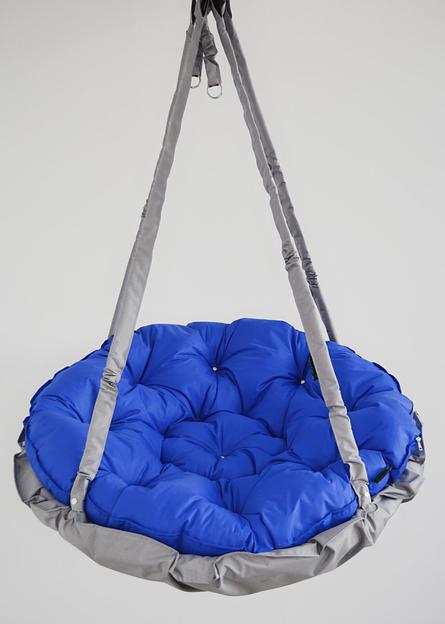 Кресло-гамак круглое - светло-серый и электрик фото 1