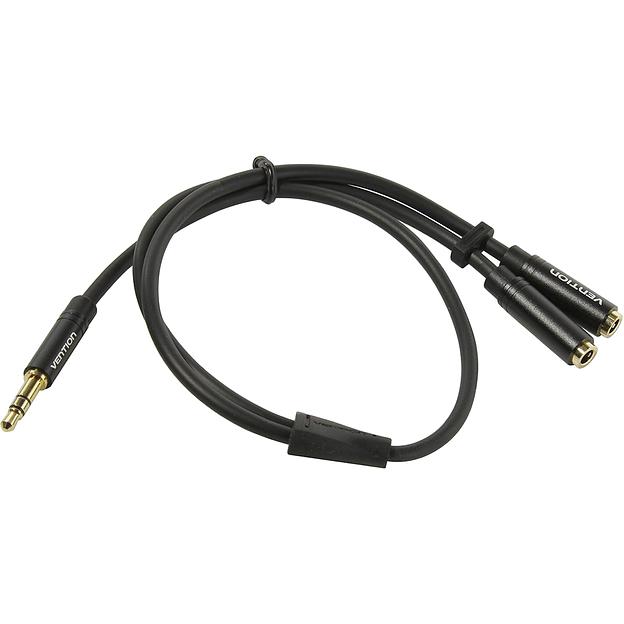 Переходник-разветвитель Vention гибкий Jack 3.5 mm M/Jack 3.5 mm F x 2 - 0.3м Разветвитель Vention mini Jack 3.5 mm M/mini Jack 3.5 mm M x 2 - 0.3 м (BBWBY) фото 2
