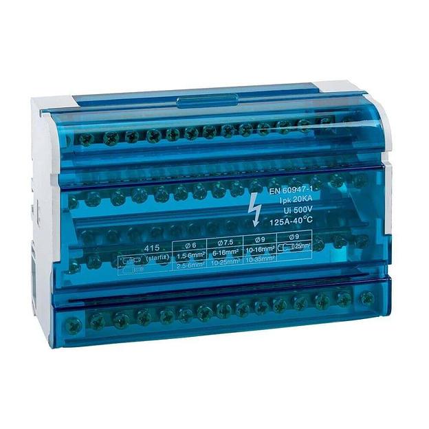 Шина N нулевая на DIN-рейку в корпусе-4х15групп фото 1