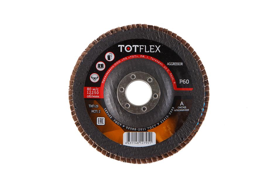 Круг лепестковый торцевой Totflex Aggressor 2 125x22 A P60 ОПТ фото 2