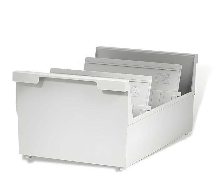 Картотека пластиковая формат А5 (210×148 мм) горизонтальная на 1000 карт, серая, HAN (Германия), НА855/0/11, опт фото 1