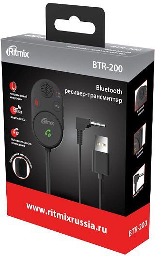 Автомобильный FM-модулятор Ritmix BTR-200 черный BT USB (80002461) фото 6