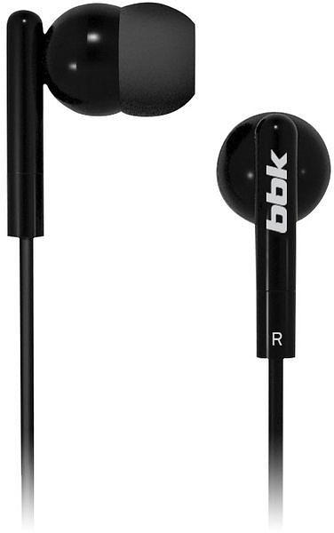 Наушники вкладыши BBK EP-1003S 1.2м черный проводные в ушной раковине (EP-1003S (B)) фото 1