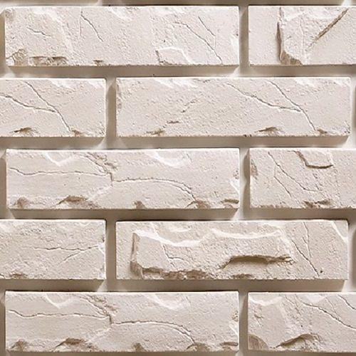 Облицовочный камень для фасада Брик Белый фото 4