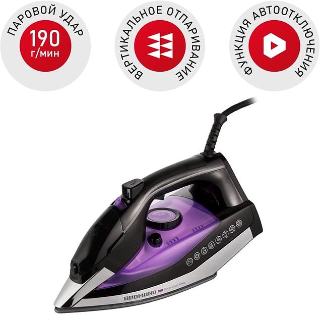 Утюг Redmond RI-C260 черный/фиолетовый фото 3
