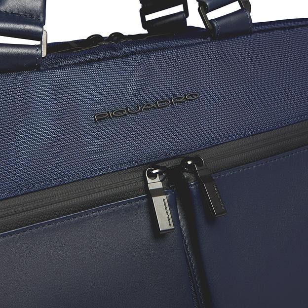 Деловая сумка Piquadro Orion CA6624S136/BLU с отделением для ноутбука синий ткань/натур.кожа фото 4