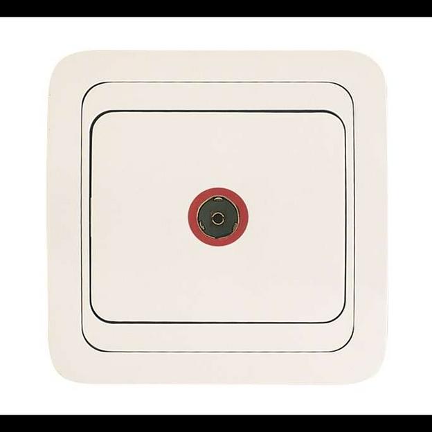 Розетка телевизионная TV 1-м СП Mimoza 16А IP20 бел./бел. Makel 12007 фото 1