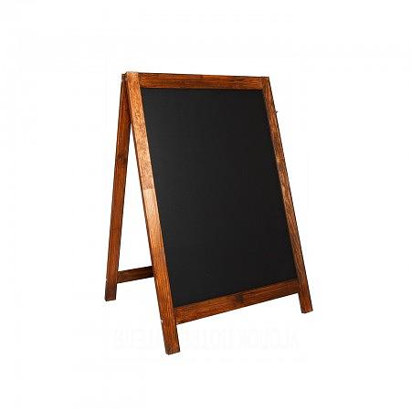 Штендер меловой односторонний 550*900 мм. темное дерево /1/ фото 1