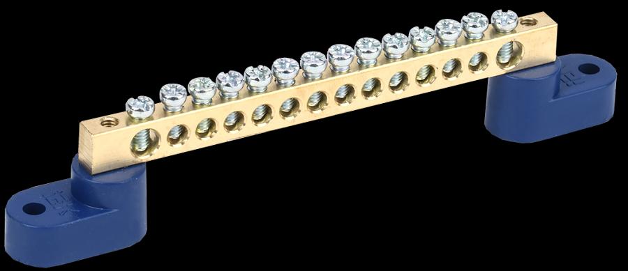 Шина N ноль на двух угловых изоляторах ШНИ-6х9-14-У2-С (YNN10-69-14C2-K07) фото 1