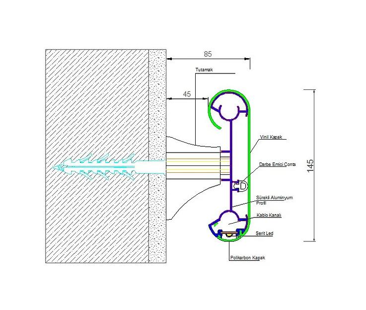 Отбойная доска Arfen «WG145-1» с LED-подсветкой ОПТ фото 2