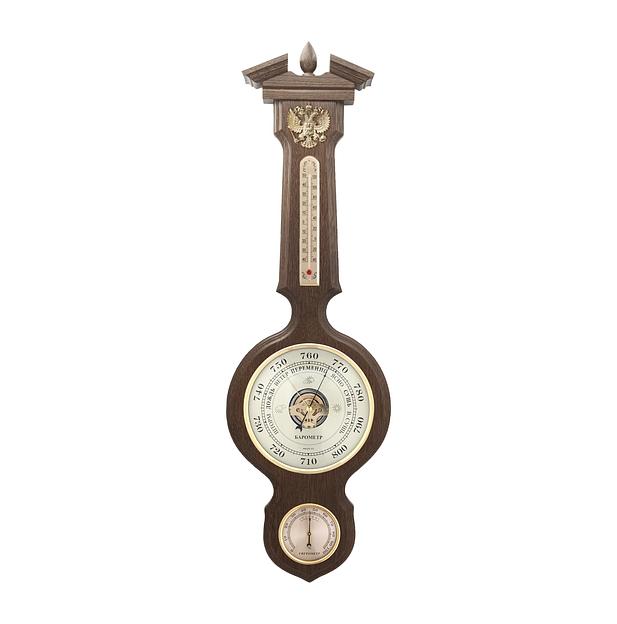 Бытовая метеостанция БМ-96 барометр герб РФ фото 1