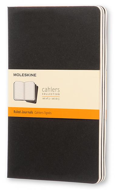 Блокнот Moleskine CAHIER JOURNAL QP316 Large 130х210мм обложка картон 80стр. линейка черный (3шт) фото 1