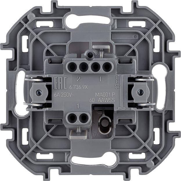 Legrand 673690 Переключатель без фиксации (кнопка) с Н.О./Н.З. контактом - INSPIRIA - 6 A - 250 В~ - белый фото 2