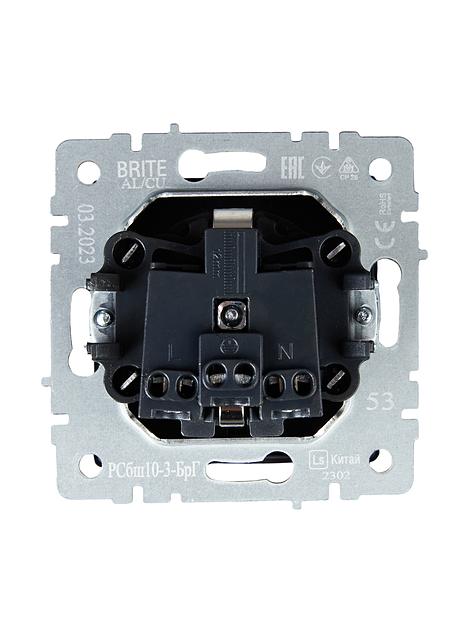 IEK BR-R16-16-K53 BRITE Роз. с з/к/ш с кр. 16А IP20 РСбш10-3-БрГ граф. фото 4