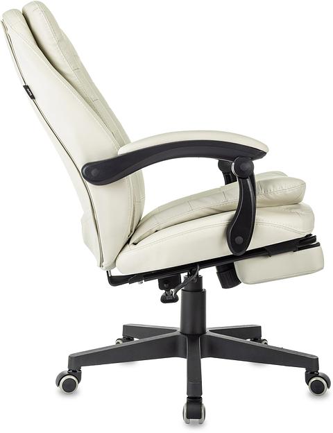 Кресло руководителя Бюрократ T-9950MSG-F слоновая кость эко.кожа крестов. пластик подст.для ног фото 6