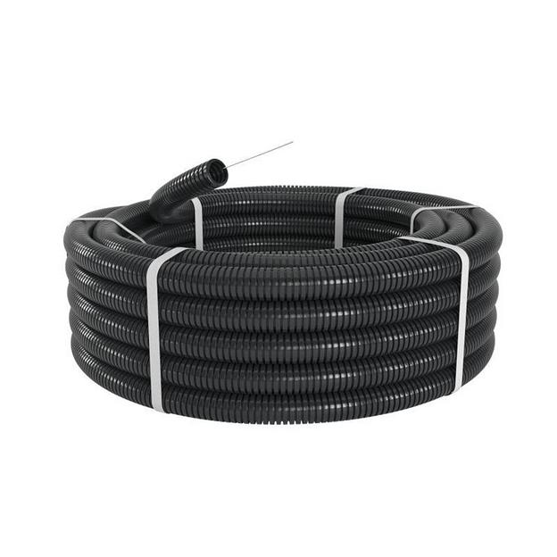 Труба ПА 6 гофр. DN36мм, ПВ-2, Dвн 36,3 мм, Dнар 42,5 мм, цвет чёрный, с протяжкой DKC PA613643F2 фото 2