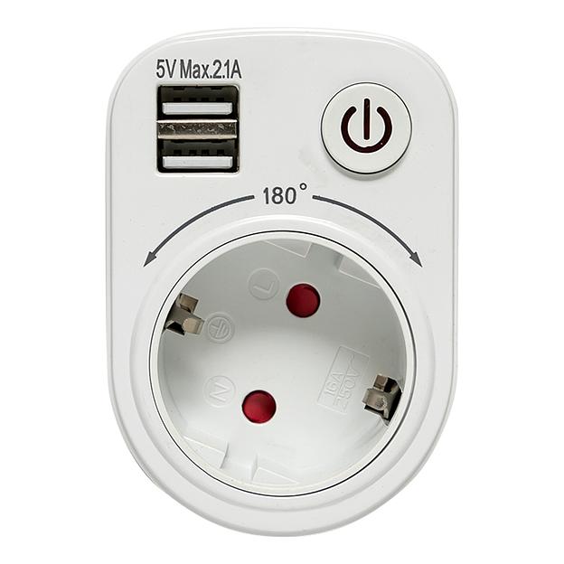 EKF SB-01 Розеточный блок SB-01 (розетка 2P+E 16А, 2 USB разъема 5V 2,1A) EKF PROxima фото 3