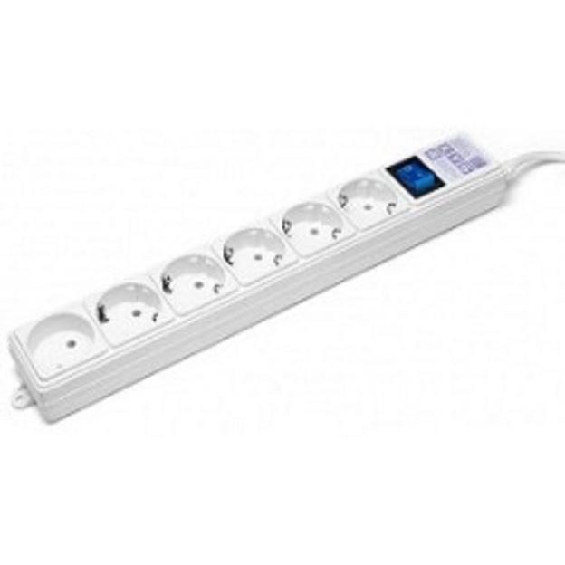 PowerCube Фильтр-удлинитель (SPG(5+1)-16B-1,9M) 6 розеток, 1.9м,16А/3,5кВт, белый фото 1