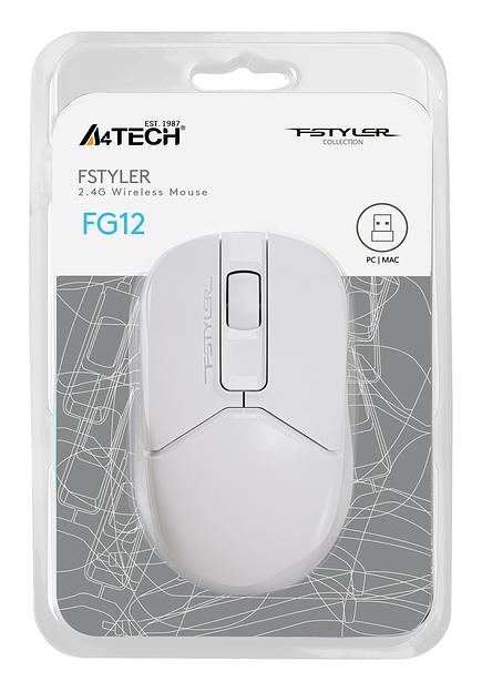 Мышь A4Tech Fstyler FG12 белый оптическая (1200dpi) беспроводная USB (3but) фото 10