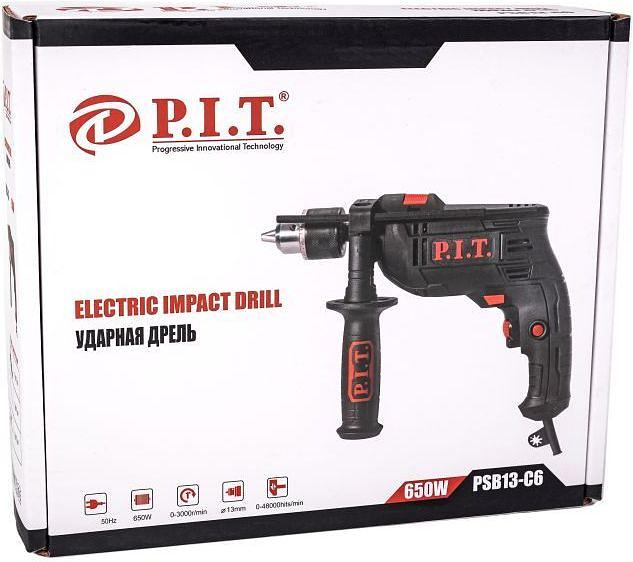 Дрель ударная P.I.T. PSB13-C6 650Вт быстросъемный реверс фото 5