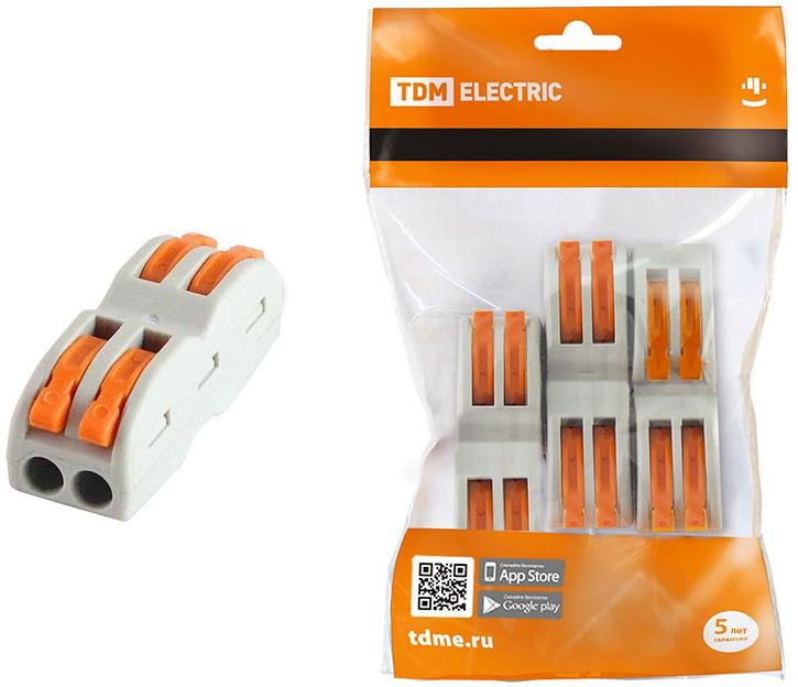 Соединительная проходная клемма СК-412-2 (2,5мм2) 2 зажима (4 шт/упак) TDM фото 1