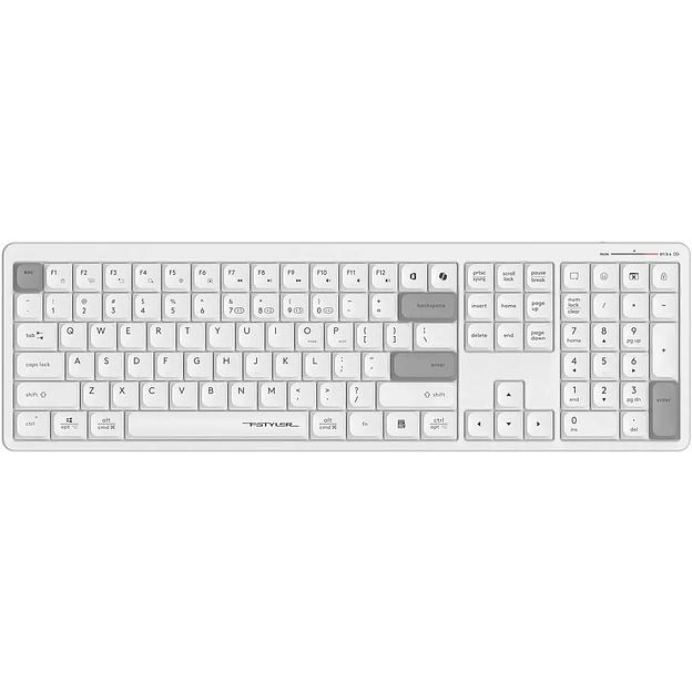Клавиатура беспроводная A4Tech Fstyler FBX55C white (USB, BT/Radio, slim, Multimedia) (FBX55C) фото 1