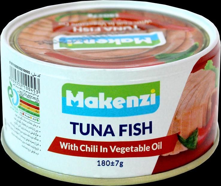 Тунец в растительном масле с перцем Чили Makenzi ж/б с ключом, 180 г ОПТ фото 4
