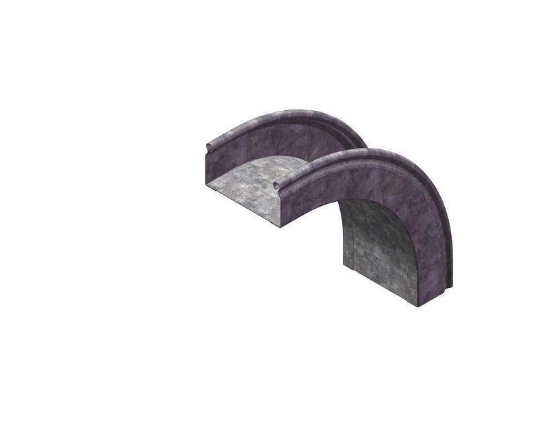 УВТП90-300х80-0,7-R200-СЦ OSTEC Угол внешний плавный 90 град. к лотку 300х80, толщ. 0,7 мм, Сендзимир цинк фото 1