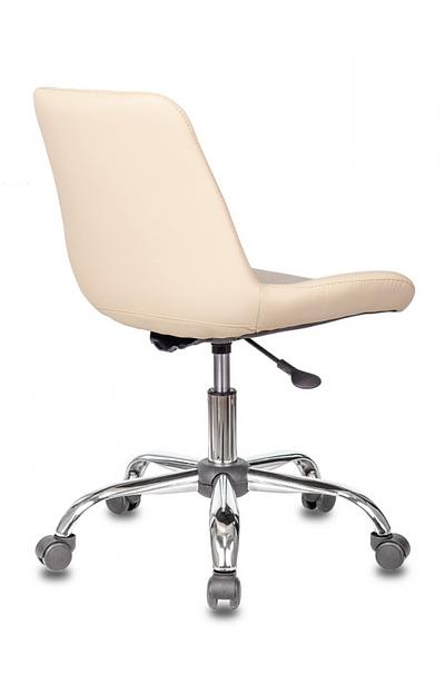 Кресло Бюрократ CH-350SL светло-бежевый искусст.кожа/ткань крестовина металл хром фото 4