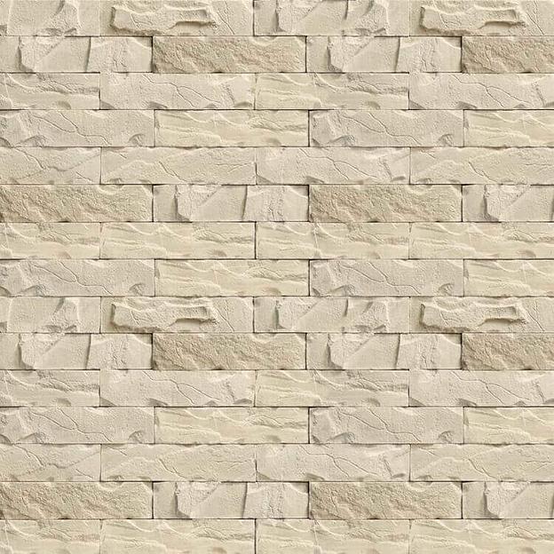 Облицовочный камень для фасада Брик Белый фото 2