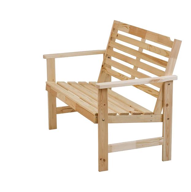 Скамья деревянная для сада и дачи для 2-х человек, натуральный, Стэнхамн, опт фото 3