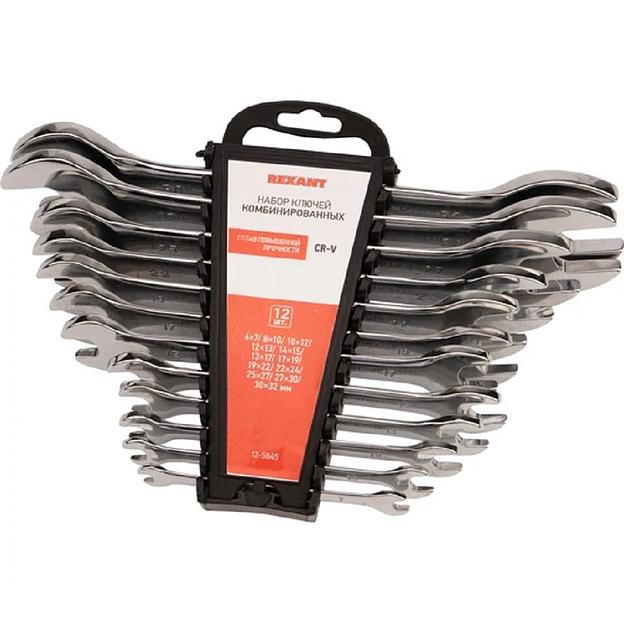 Rexant (12-5845) Набор ключей рожковых 6-32мм 12 предметов CrV, зеркальное хромирование фото 1