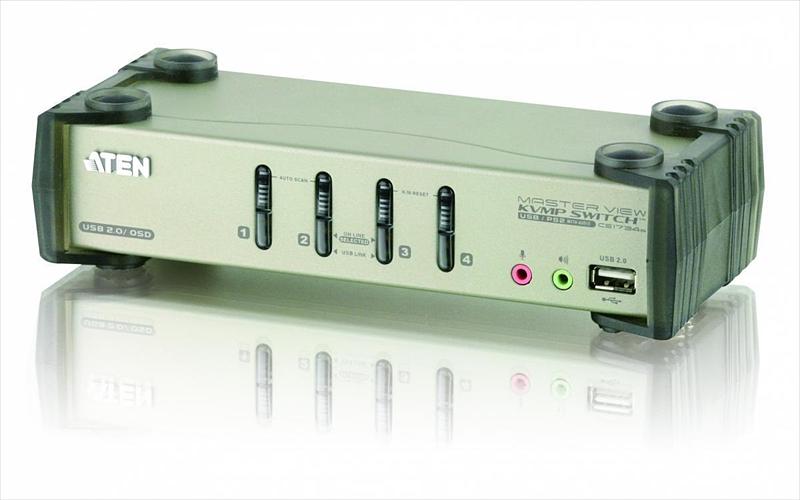 Переключатель электронный ATEN 4-Port PS/2-USB VGA/Audio KVMP™ Switch with OSD (CS1734B-AT-G) фото 1