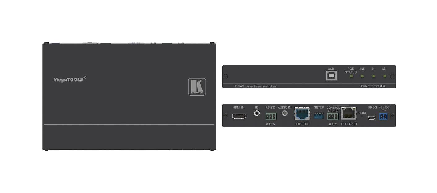 Kramer TP-590TXR Передатчик HDMI, Аудио, RS-232, ИК, USB по витой паре HDBaseT; поддержка 4К60 4:2:0, POE (50-80317090) фото 1